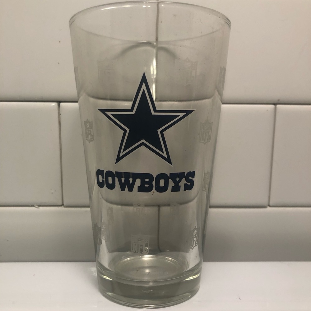 4 NFL Cowboys Satin Etch Pub Glasses Set Of 4 New In Box